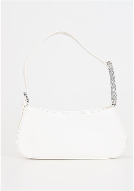 White women's bag with pressed logo lettering rhinestone detail CHIARA FERRAGNI | 76SB4BL1ZSB02003